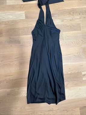 Express Black One-Shoulder Halter Dress
